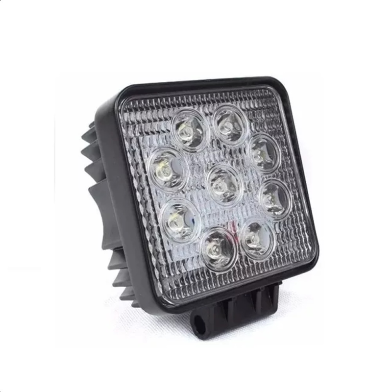 Farol Auxiliar Quadrado 9 Leds Slim Fit 12/24v 6000k Carchy